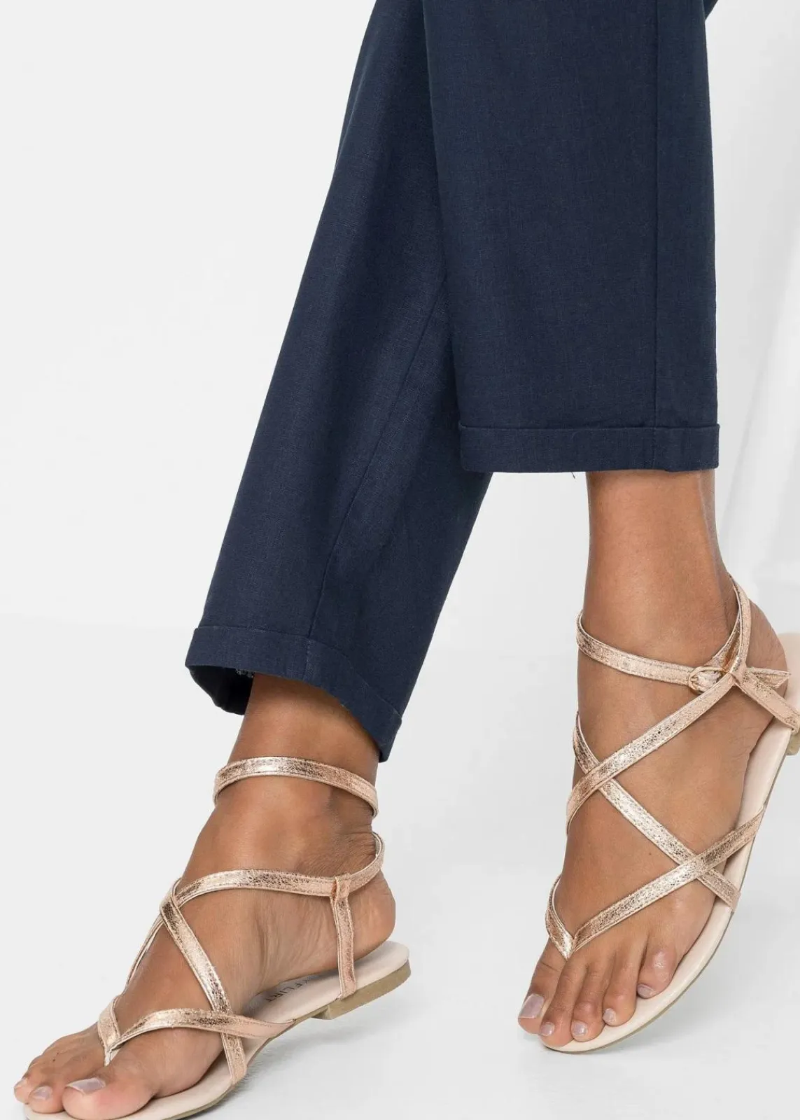bonprix Hosen|Bekleidung·Kleider^Leinenhose dunkelblau