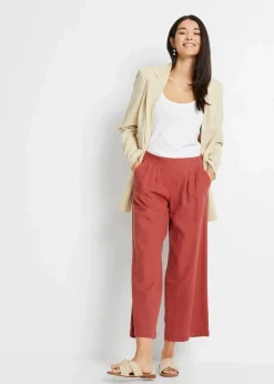 bonprix Bekleidung·Kleider|Hosen^Leinenhose marsalabraun