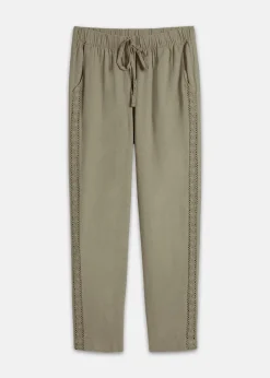 bonprix Bekleidung·Kleider|Hosen^Leinenhose mit seitlichem Spitzeneinsatz, knöchelfrei new khaki