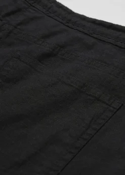 bonprix Kurzgrößen|Bekleidung·Kleider^Leinen-Hose mit weitem Bein schwarz