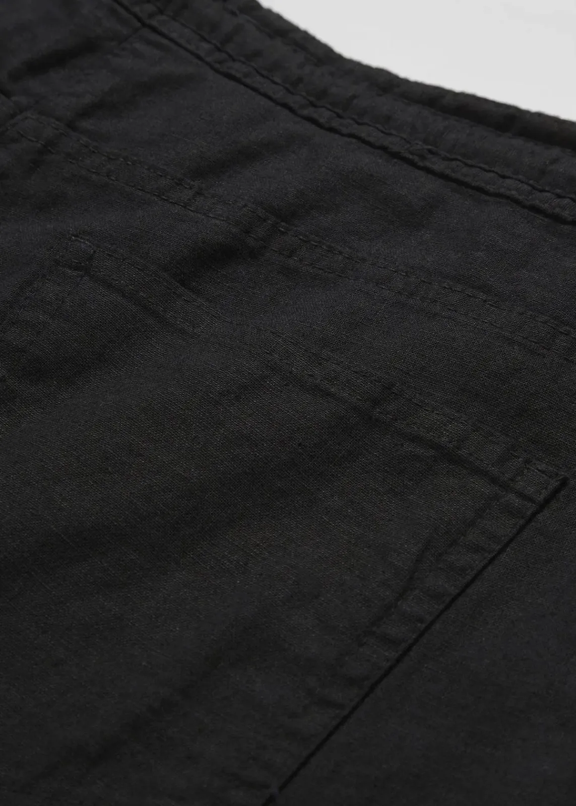 bonprix Kurzgrößen|Bekleidung·Kleider^Leinen-Hose mit weitem Bein schwarz