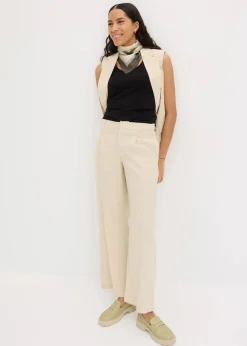 bonprix Bekleidung·Kleider|Hosen^Leinenhose Palazzo hellsand