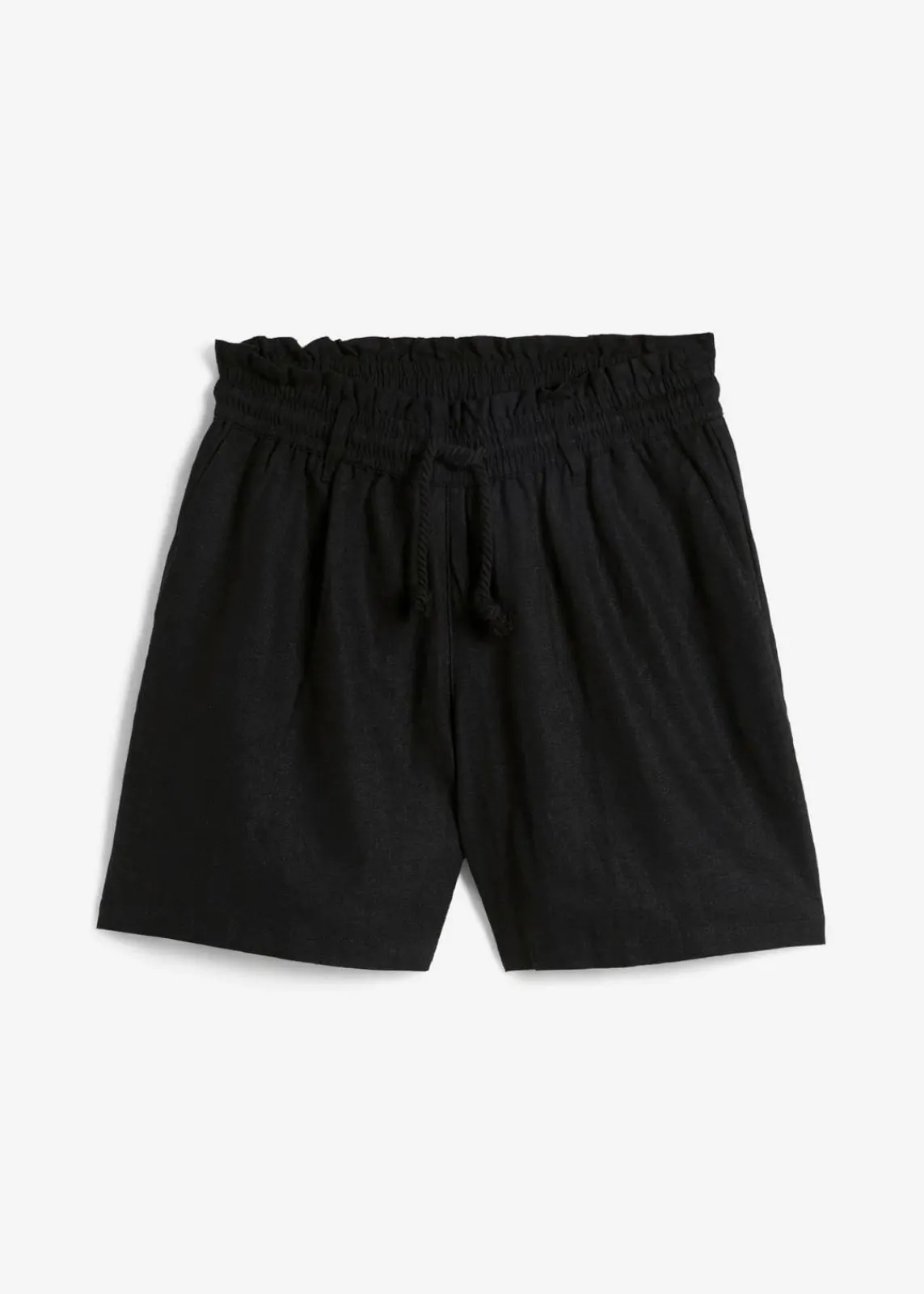 bonprix Hosen|Shorts^Leinen-Paperbag-Shorts schwarz