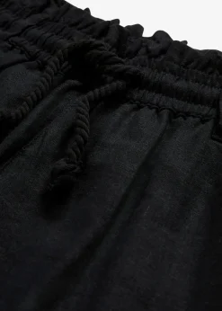 bonprix Hosen|Shorts^Leinen-Paperbag-Shorts schwarz