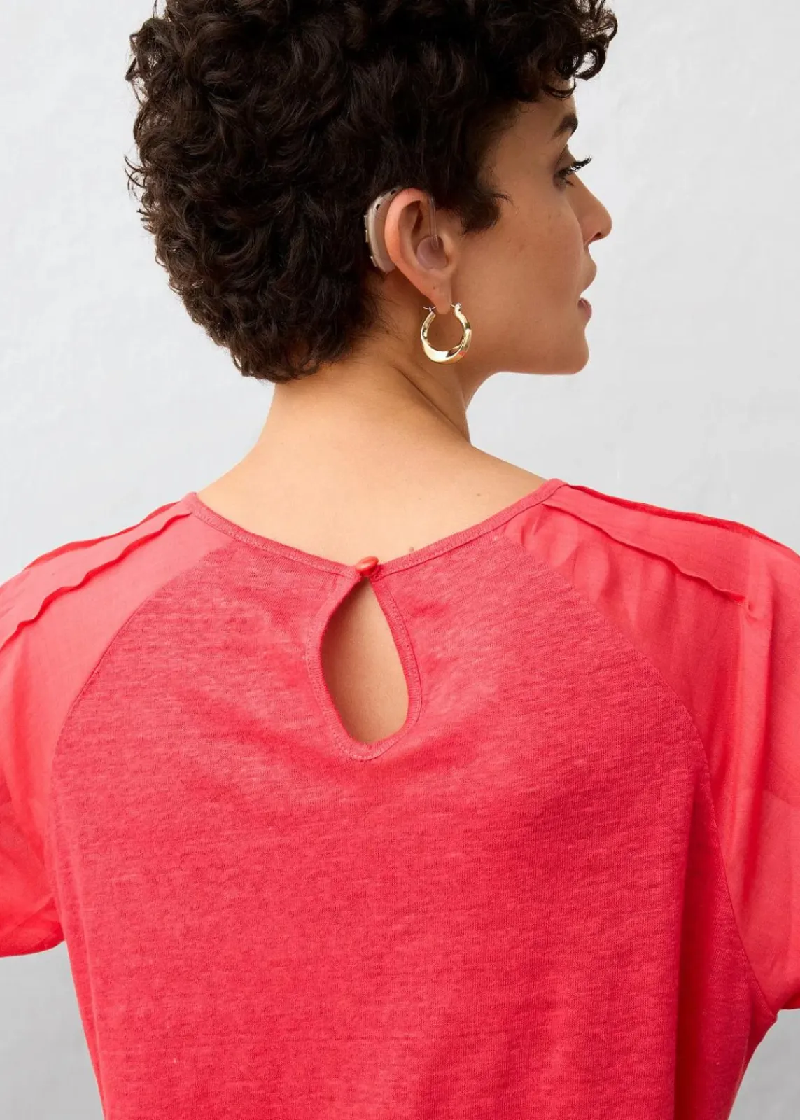 bonprix Premium|Shirts & Tops^Leinen-Shirt mit Ballonärmeln paradiespink
