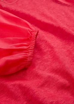 bonprix Premium|Shirts & Tops^Leinen-Shirt mit Ballonärmeln paradiespink
