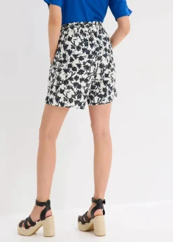 bonprix Bekleidung·Outdoorbekleidung|Bekleidung·Kleider^Leinen-Shorts wollweiß/schwarz/enzianblau floral
