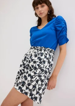 bonprix Bekleidung·Outdoorbekleidung|Bekleidung·Kleider^Leinen-Shorts wollweiß/schwarz/enzianblau floral