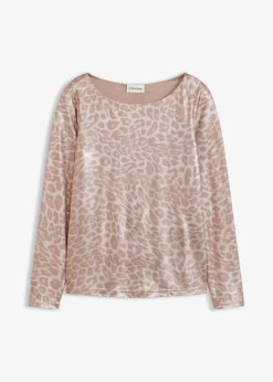 bonprix Shirts & Tops^Leo-Shirt mit Glanzdruck silberlila/metallic silber