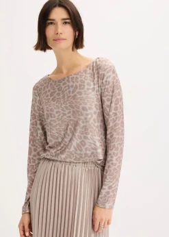 bonprix Shirts & Tops^Leo-Shirt mit Glanzdruck silberlila/metallic silber