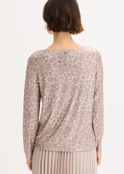 bonprix Shirts & Tops^Leo-Shirt mit Glanzdruck silberlila/metallic silber