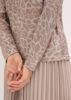 bonprix Shirts & Tops^Leo-Shirt mit Glanzdruck silberlila/metallic silber