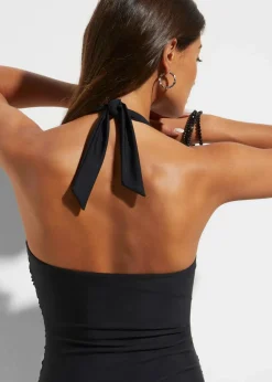 bonprix Nachhaltigere Materialien|Shapewear^Light Shape Badeanzug mit Glitzersteinchen schwarz