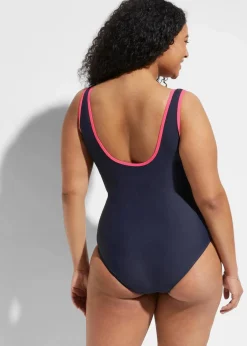bonprix Nachhaltigere Materialien|Sport Bademode^Light Shape Badeanzug mit Reißverschluss blau/pink