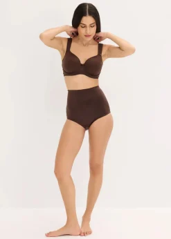 bonprix Wäsche·Shapewear|Wäsche·Höschen^Light Shape Panty mit Glanzeffekt dunkelbraun gestreift