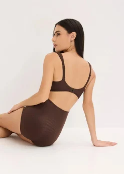 bonprix Wäsche·Shapewear|Wäsche·Höschen^Light Shape Panty mit Glanzeffekt dunkelbraun gestreift