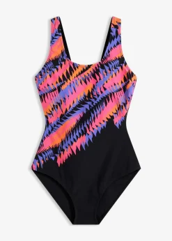 bonprix Nachhaltigere Materialien|Shapewear^Light Shape-Badeanzug schwarz graphisch bedruckt