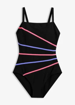 bonprix Nachhaltigere Materialien|Shapewear^Light Shape-Badeanzug schwarz gestreift