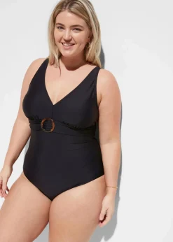 bonprix Nachhaltigere Materialien|Shapewear^Light Shape-Badeanzug mit V-Ausschnitt schwarz
