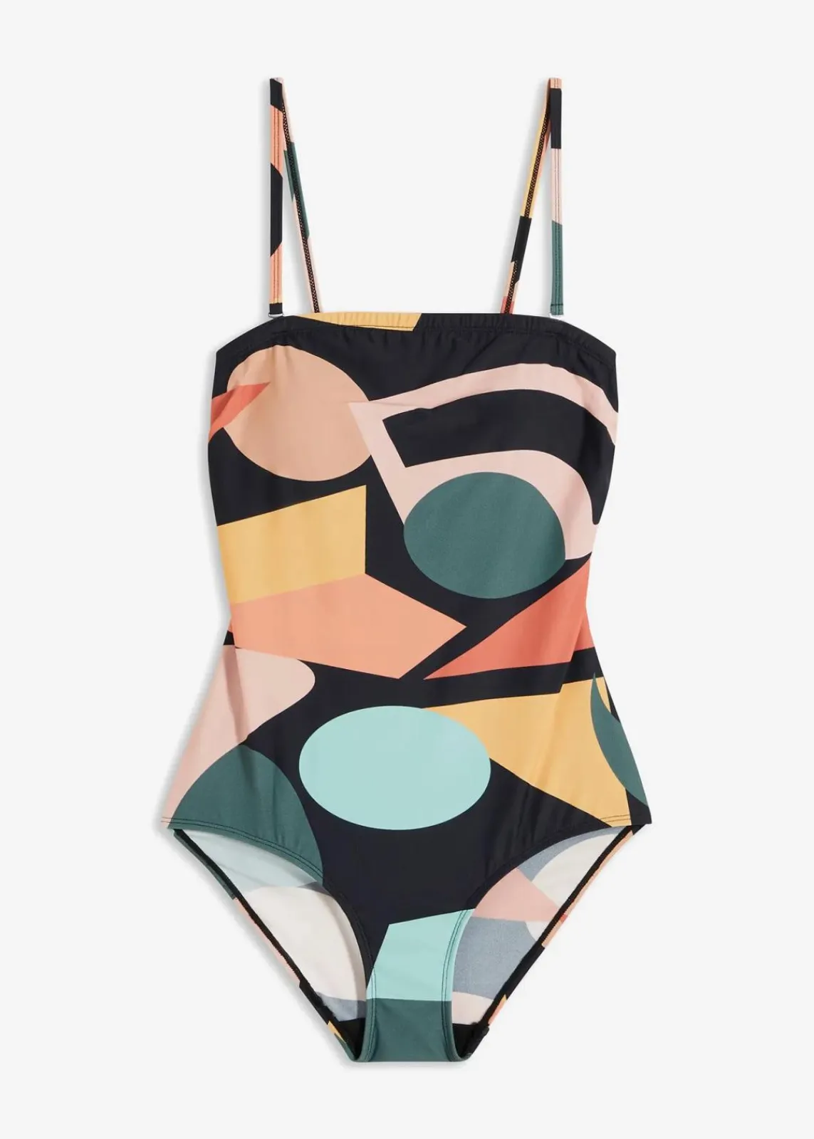 bonprix Nachhaltigere Materialien|Shapewear^Light Shape-Badeanzug mit Multiway-Trägern schwarz graphisch