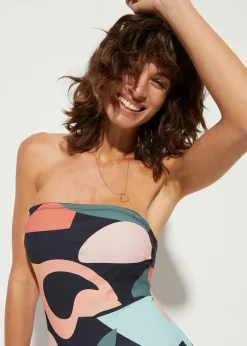 bonprix Nachhaltigere Materialien|Shapewear^Light Shape-Badeanzug mit Multiway-Trägern schwarz graphisch