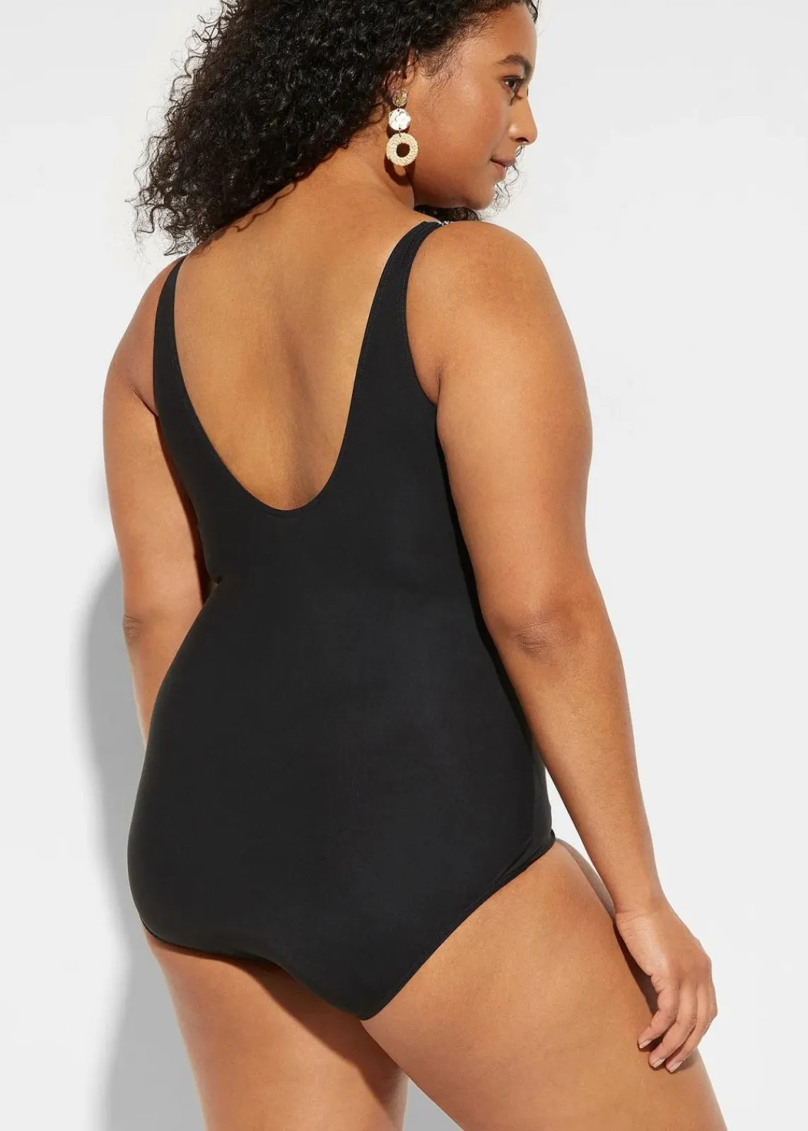 bonprix Nachhaltigere Materialien|Shapewear^Light Shape-Badeanzug mit V-Ausschnitt schwarz/grau/weiß