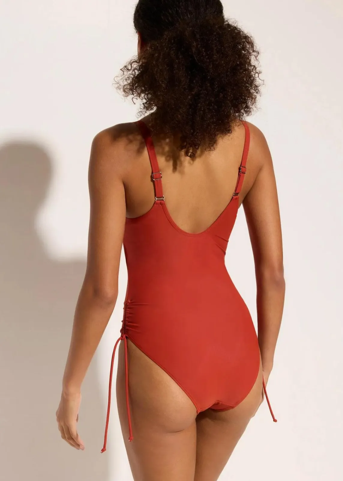 bonprix Shapewear|Badeanzüge^Light Shape-Badeanzug mit Schnürung rotbraun