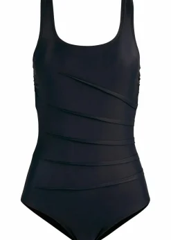 bonprix Nachhaltigere Materialien|Shapewear^Light Shape-Badeanzug mit Zierfalten schwarz