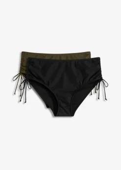 bonprix Nachhaltigere Materialien|Mix & Match^Light Shape-Bikinihose (2er Pack) schwarz + oliv