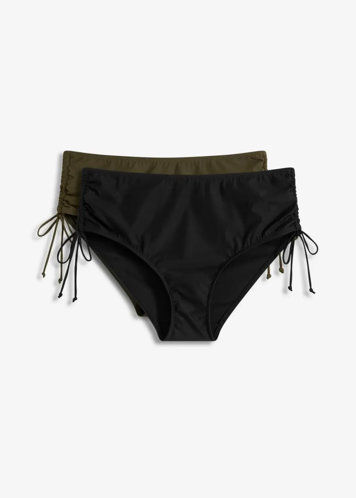 bonprix Nachhaltigere Materialien|Mix & Match^Light Shape-Bikinihose (2er Pack) schwarz + oliv