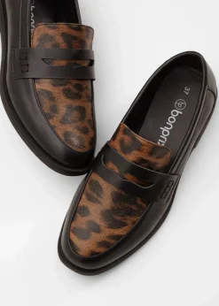 bonprix Slipper & Halbschuhe|Loafer^Loafer schwarz leo