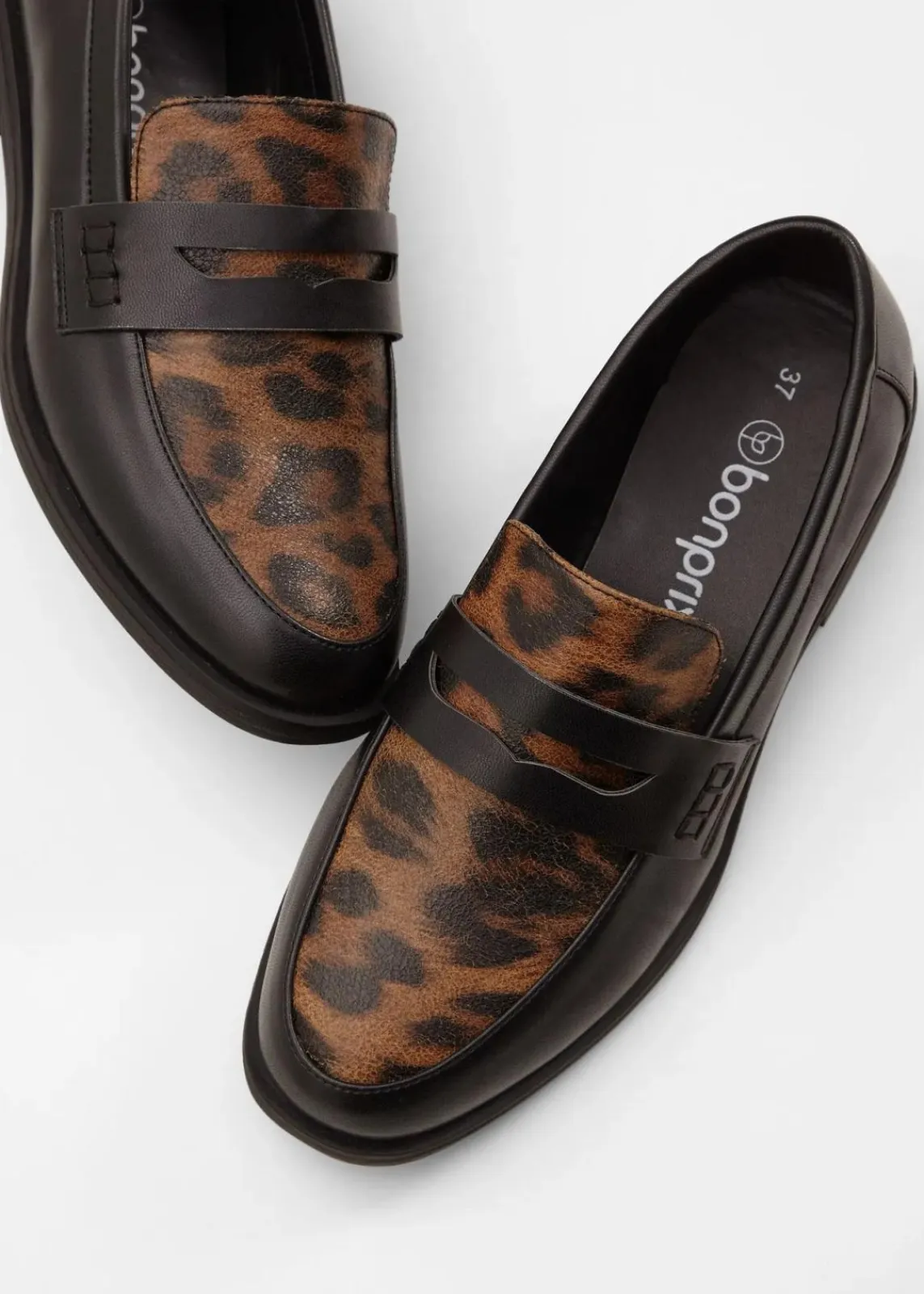 bonprix Slipper & Halbschuhe|Loafer^Loafer schwarz leo