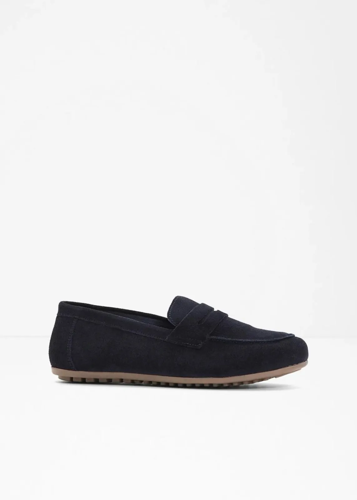 bonprix Slipper & Halbschuhe|Loafer^Loafer aus Veloursleder dunkelblau