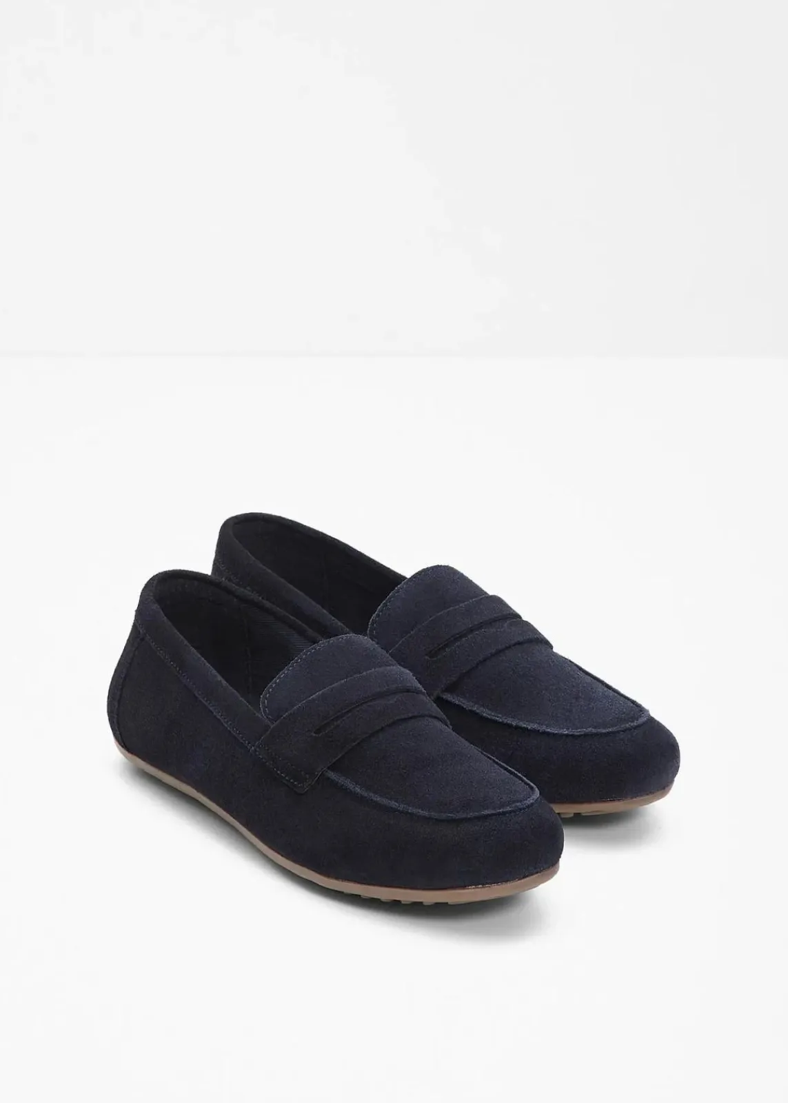 bonprix Slipper & Halbschuhe|Loafer^Loafer aus Veloursleder dunkelblau