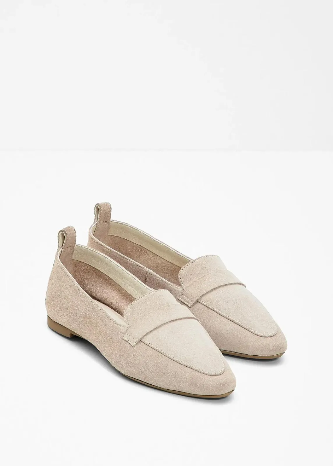 bonprix Slipper & Halbschuhe|Loafer^Loafer aus Veloursleder hellsand