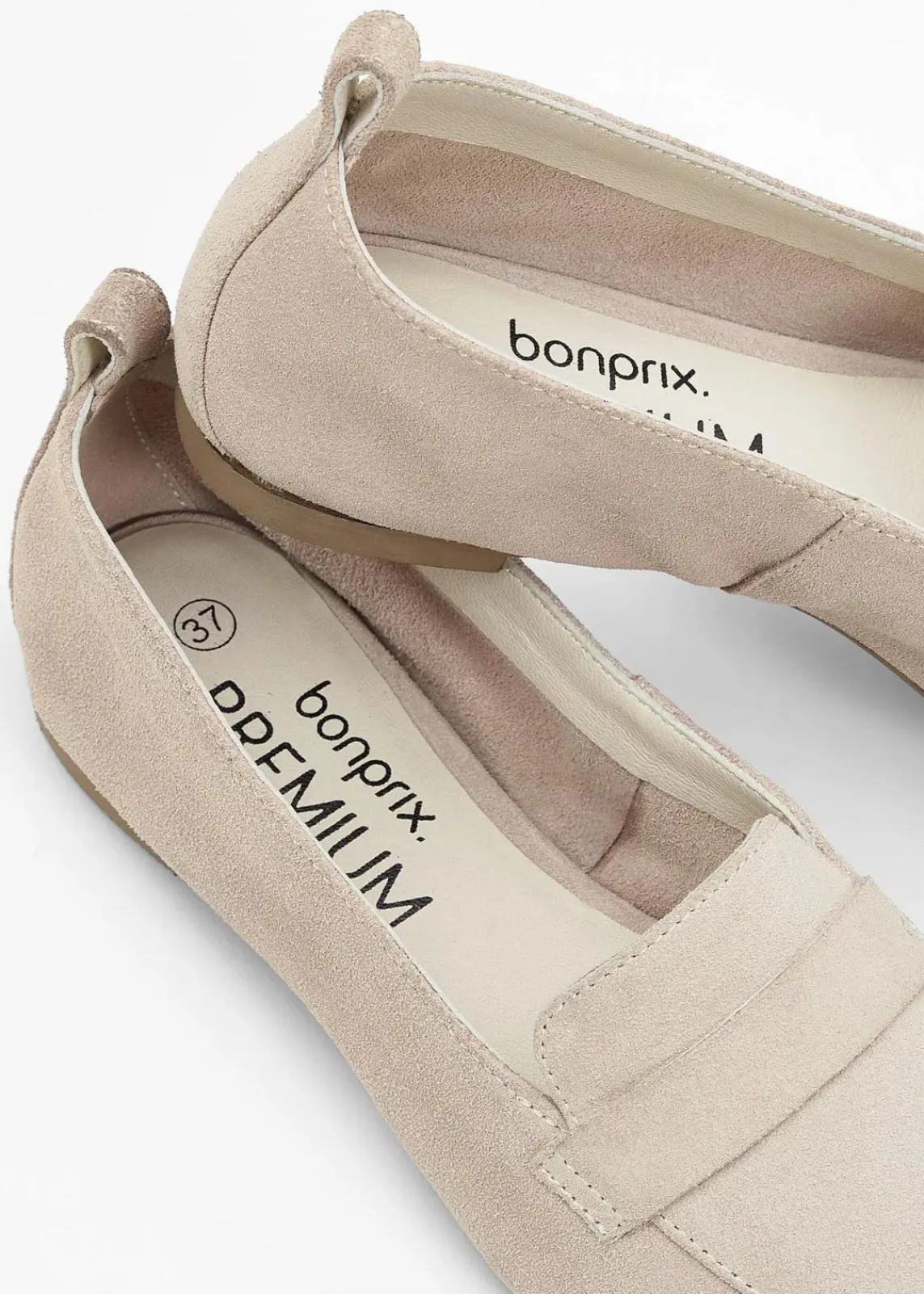 bonprix Slipper & Halbschuhe|Loafer^Loafer aus Veloursleder hellsand
