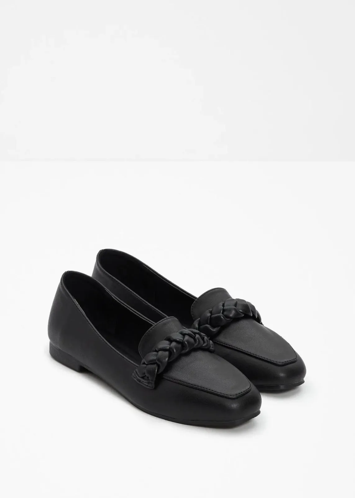 bonprix Slipper & Halbschuhe|Loafer^Loafer mit Flechtdetails schwarz