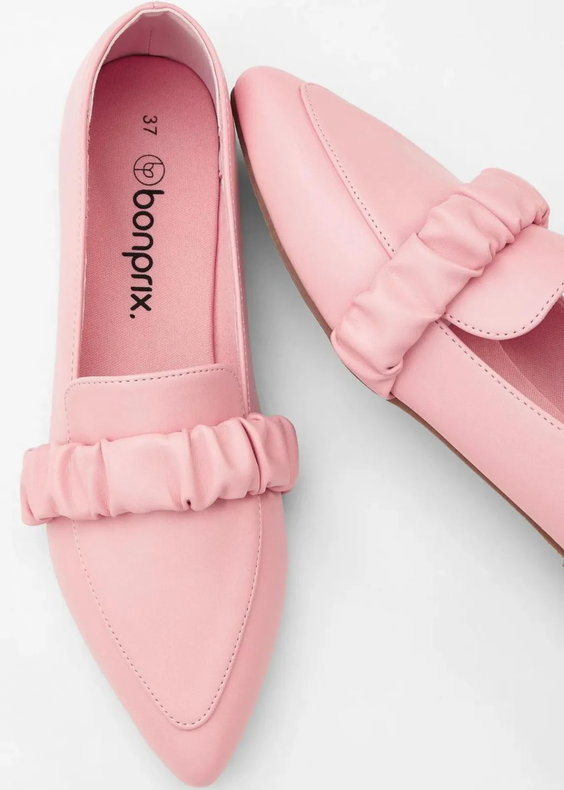 bonprix Slipper & Halbschuhe|Loafer^Loafer mit Raffung rosa