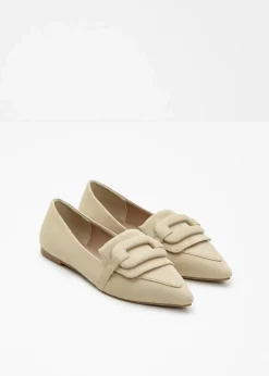 bonprix Slipper & Halbschuhe|Loafer^Loafer mit Schnalle grünbeige