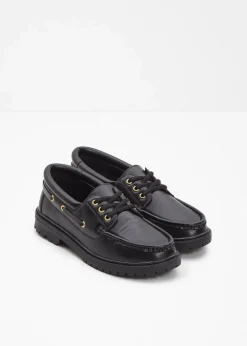 bonprix Slipper & Halbschuhe|Loafer^Loafer mit Schnürung schwarz