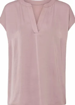bonprix Nachhaltigere Materialien|Blusen & Tuniken^Lockere Satin-Kurzarmtunika mit überschnittenen Schultern rosenholz