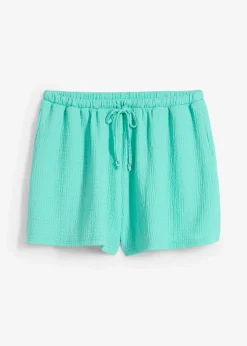 bonprix Bekleidung·Kleider|Bekleidung·Outdoorbekleidung^Lockere Schlupf-Shorts aus strukturiertem Crêpe mentholblau