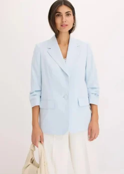 bonprix Bekleidung·Basics|Blazer^Lockerer 3/4-Arm-Blazer aus Viskose puderblau