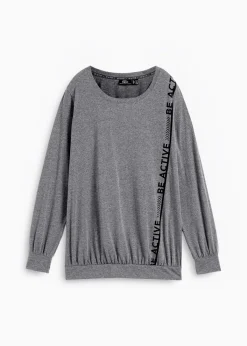 bonprix Shirts & Tops|Nachhaltigere Materialien^Lockeres Sport-Shirt grau meliert bedruckt