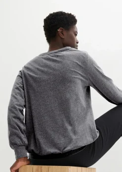 bonprix Shirts & Tops|Nachhaltigere Materialien^Lockeres Sport-Shirt grau meliert bedruckt