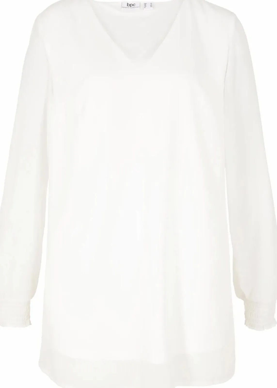 bonprix Blusen & Tuniken|Nachhaltigere Materialien^Long- Tunikabluse wollweiß