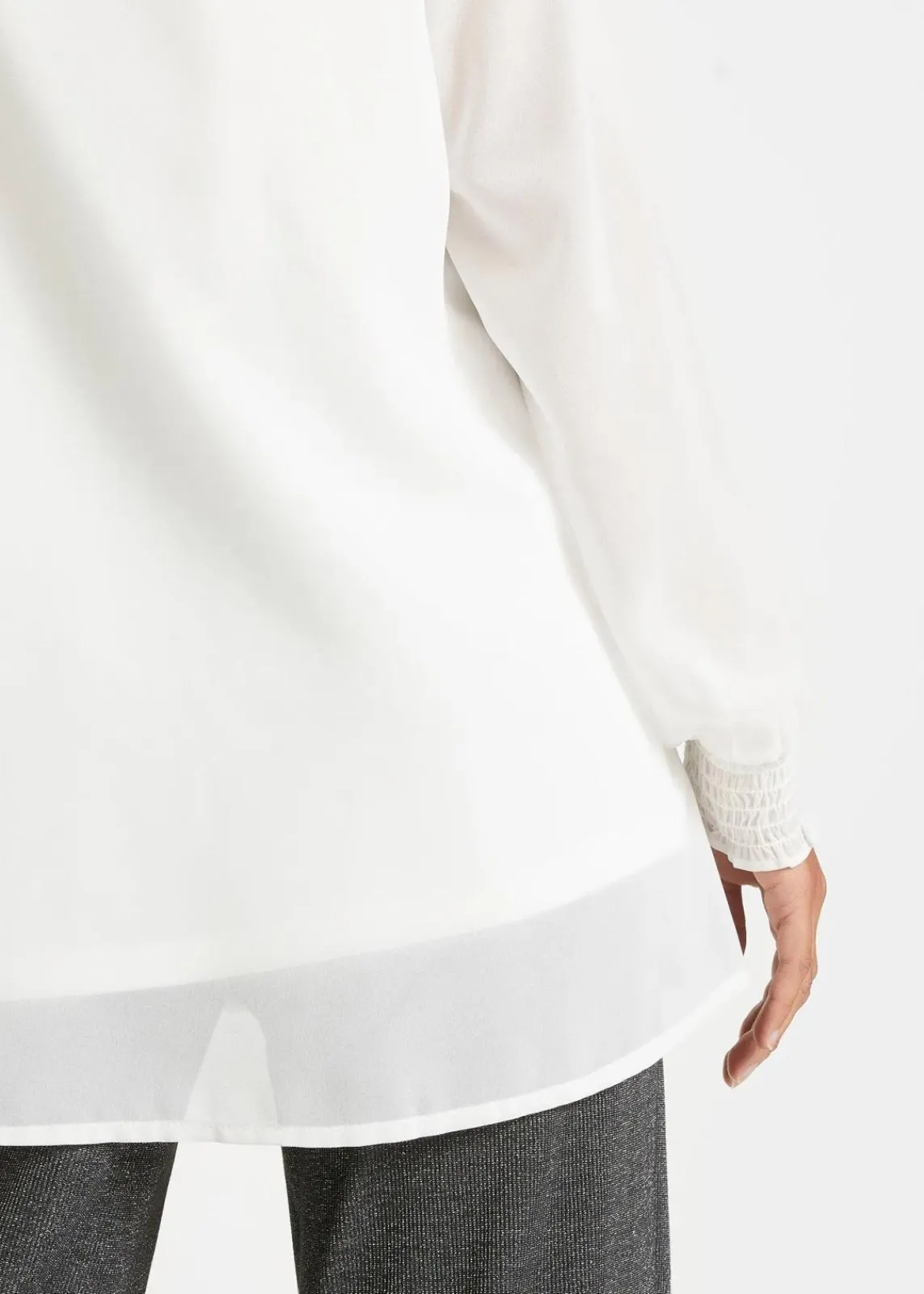 bonprix Blusen & Tuniken|Nachhaltigere Materialien^Long- Tunikabluse wollweiß