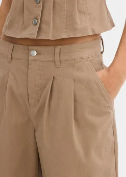 bonprix Bekleidung·Outdoorbekleidung|Bekleidung·Kleider^Long-Bermuda aus elastischem Baumwoll-Mix graubraun washed