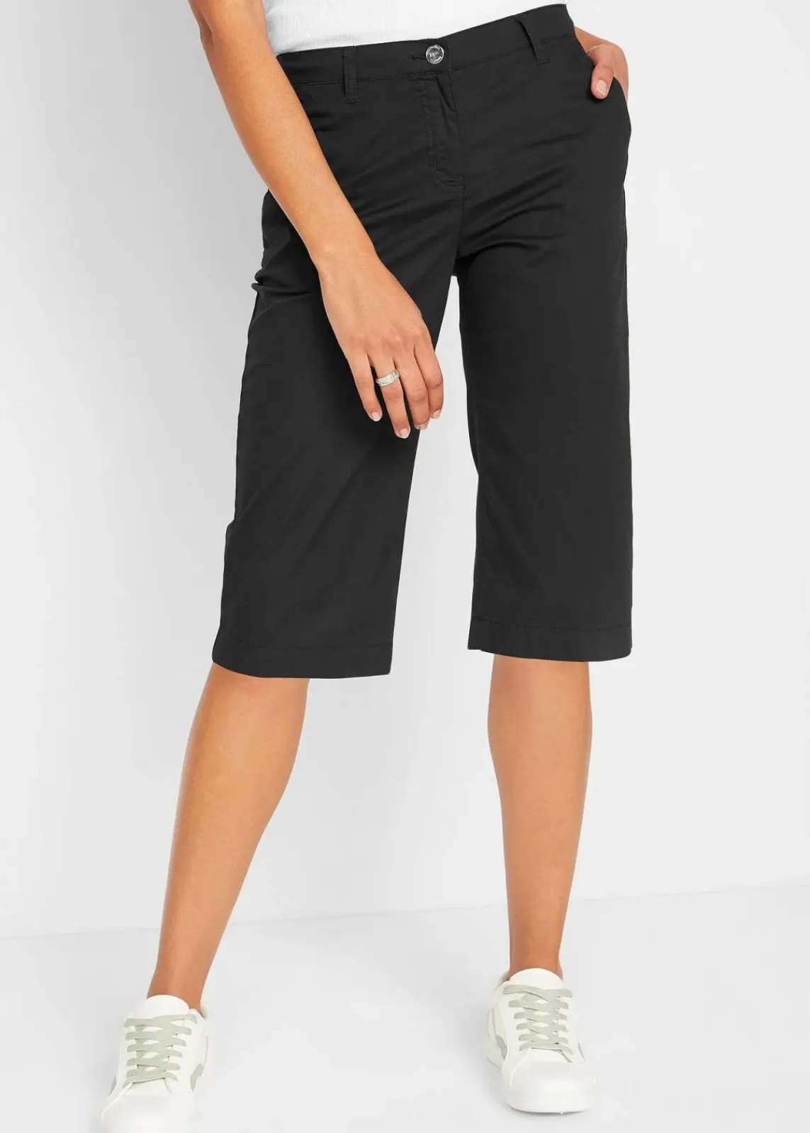 bonprix Bekleidung·Outdoorbekleidung|Bekleidung·Kleider^Long-Bermuda mit elastischem Bund schwarz