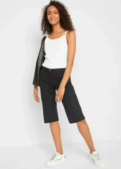 bonprix Bekleidung·Outdoorbekleidung|Bekleidung·Kleider^Long-Bermuda mit elastischem Bund schwarz